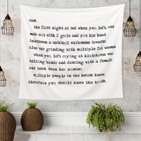 Tapestry Dessozar Jersey Shore مع كلمات مضحكة رسالة إلى Sammi 3D Boutique Words Retro Tapestry لجدار الحفلات معلقة ديكور المنزل لغرفة المعيشة غرفة النوم (59.1 × 51.2 بوصة)