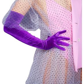 قفازات DooWay Opera الطويلة المخملية للنساء التي تعمل باللمس، قفازات تنكرية للحفلات المسائية المرنة in Kuwait