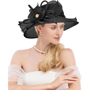 Women Organza Church Kentucky Hat Fascinator Cocktail Tea Party Derby Sun Hats