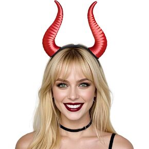 MOSTORY 3D Demon Horns Headband for Women Men Cosplay, Dark Devil Horns Headband for Adult Halloween Costume (Detachable)