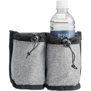 Smooth Trip Luggage Cup Holder - Dual Cup Holder for Suitcases with Hidden Zippered and Slip Pocket - Travel Cup Holder for Luggage Slips Over Telescoping Carry On Luggage Handle