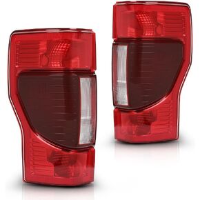 Tail Lights w/o Bulbs Compatible with GMC Sierra 1500 2014-2018/ GMC Sierra 2500 HD 2015-2019/ GMC Siera 3500 HD 2015-2019 Red lens Clear Bottom