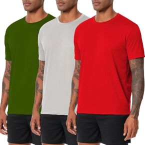 Nutria Workout Shirts for Men Quick Dry 3 Pack Short Sleeve Gym Athletic Running Tees Moisture Wicking Breathable Cool U18