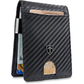 Travando Money Clip Wallet Houston Mens Wallet RFID حظر حامل بطاقة الائتمان | محفظة السفر | الحد الأدنى Mini Slim Wallet Bifold للرجال مع صندوق الهدايا