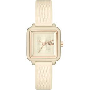 Lacoste.12.12 Flow Women's 3H Quartz Watch - Slim Silicone Strap - Square Case - Water Resistant up to 3ATM/30 Meters - Minimalist Elegance for Her - 26mm