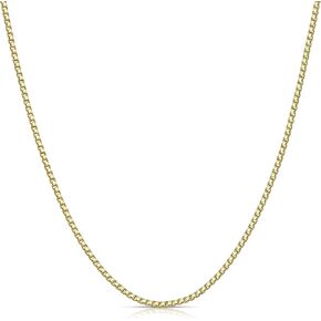 Gacimy Gold Box Chain for Women, 14K Gold Over 925 Sterling Silver Necklace for Women