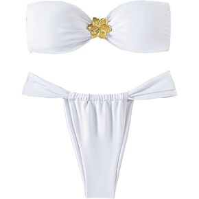 Women's Bandeau Strapless Bikini Sets Sexy Brazilian Swimsuits 2 Pieces
