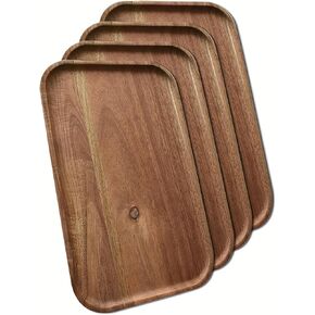Wooden Server Trays,Acacia Wood Plate,Rectangular Dessert Platter for Cookie,Beef,Chicken,Dessert, Party, Food,Snack Appetizer, Kitchen Platter,Plates,Cheese Board (1)