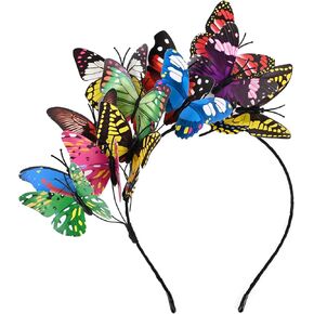 DEEKA Butterfly Headbands Fascinators Hat for Women - Large Costume Crown Handmade Headpiece