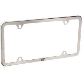 Genuine Audi ZAW071801D Slimline License Plate Frame with Audi Ring