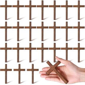 Bucherry 24 PCS يعبر اليد الخشبية الصلبة بشكل كبير 4.72 × 2.76 بوصة جيب خشبي القابضة يمارس يدوية الصلبان لمحرف الهدايا المسيحية الدينية ، الصلاة ، عيد الفصح ، الكنيسة ، بالتواصل