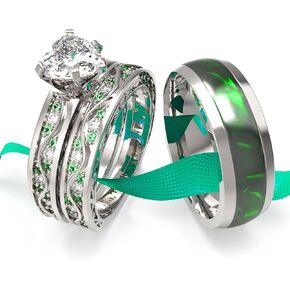 Wedding Ring Sets His And Hers Promise Ring Wedding Ring Sets His And Hers Couples Women 925 Sterling Silver Moissanite Man Sterling Silver Wedding Band