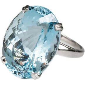 Fashion Women 925 Silver Large Oval Cut Aquamarine Gemstone Ring Engagement Wedding Jewelry Sapphire Topaz Women Ring