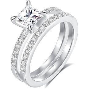 خاتم الخطوبة Moissanite للنساء 18 كيلو أبيض غلود مطلي S925 Sterling Silver Vintage Beatals يترك النساء هدية المجوهرات