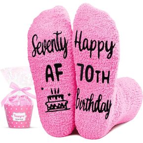 HAPPYPOP 70 Year Old Birthday Gifts for Women - 70th Birthday Gift Socks for Grandma