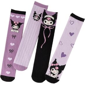 4 Pairs Women's Cute Cartoon Socks, Crew & Knee High Styles, Kawaii Ankle and Over-the-Knee Cotton Stockings for Girls & Women, Cozy Novelty Anime Long Socks