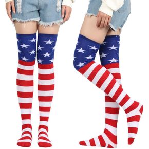 American Flag Thigh High Socks Over the Knee High Stockings 4th of July Accessories Men Women Red White Blue Socks USA Sock Fourth of July Accessories Patriotic Sock 4th of July Outfits for Women