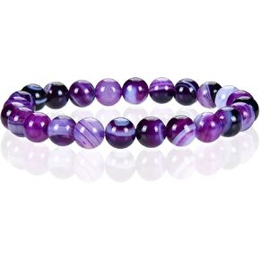 Cherry Tree Collection - Small, Medium, Large Sizes - Gemstone Beaded Bracelets For Women and Men - 8mm Round Beads
