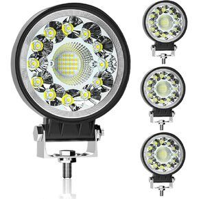 LED Spot Work Lights, 4 Inch LED Light Pods 99W Round Off Road Driving Light Bar 12V 24V Tractor Lights Fog Pod Lights for Truck UTV ATV Boat Snow Blower, 4PCS