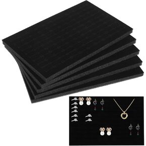DOITOOL 4PCS Black Foam Ring Inserts, Jewelry Organizer Trays for Drawers Inserts, Jewelry Storage Tray Display Case