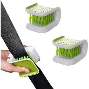 Car Seat Belt Cleaning Brush, U-Shaped Auto Interior Washing Brush with Double-Sided Bristles, Closeable Safety Belt Bristle Scrubber Cutlery Cleaner Brush for Car Home