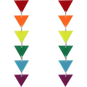 2025 Pride Month Rainbow LGBT Pride Earrings for Gay Lesbian Bisexual Lightweight Acrylic Heart Love LGBTQ Dangle Earrings Jewelry Accessories
