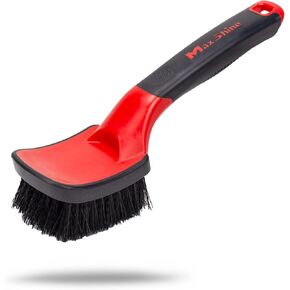 Maxshine Soft Grip Brush Hight Duty-مقبض قصير مريح ، قبضة مكمّنة صدمة ، مصد مقاوم للخدش وشعيرات قاسية لإطارات التنظيف العميقة والسجاد والأسطح المتينة