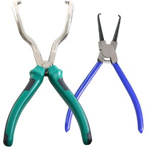2pcs Electrical Disconnect Pliers Automotive Electrical Disconnect Pliers Set Rdiator Hose Clamp Pliers Automotive Long Spark Plug Removal Pliers for Electrical Connectors (2pcs/7inch)