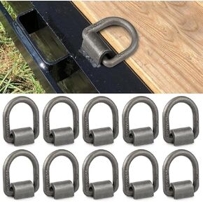 1/2" Weld On Forged D Ring Heavy Duty 12,000 lbs Weldable Forged D Ring with Welding Clip for Trailers and Trucks(10 Pack)