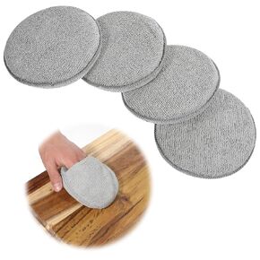 4Pcs Microfiber Wax Applicator, Ultra-Soft Applicator Pads with Finger Pocket, Car Polishing Foam Pads for Car Fine Detailing Cleaning(5 inch, Gray)