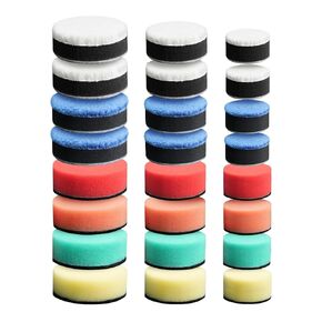 24PCS Multi-Size Polishing Pad Kit - 1/1.5/2 Inch Foam Wool Buffing Pads for Car Detailing Polishing Waxing (3 Sizes, 24-Pack)
