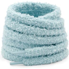 YJRVFINE Round Fuzzy Shoe Laces: Soft Plush Sneakers Shoelaces - 2 Pair