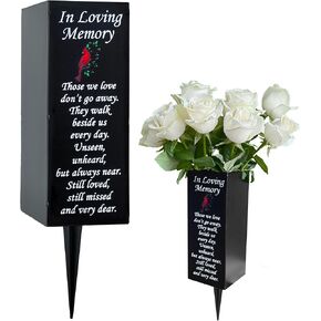 Cemetery Vases with Spikes,Metal Memorial Vase for Gravesite Flowers Cemetery Flower Holder for Loss of Loved One Cemetery Decoration(in Loving Memory)