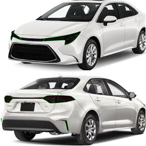 Precut Headlight Tail Light Tint Kit Film Fit for Toyota Corolla Sedan 2020 2021 2022 2023 Light Overlay Complete with Gloss Dark Smoke Wrap Cover Vinyl Decals