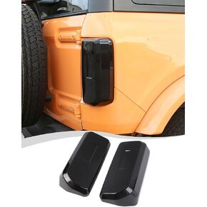 Hoolcar Tail Light Cover Rear Lamp Guard Protector Trim Frame Bezel Exterior Accessories Compatible with 2021-2023 Ford Bronco, Smoked Black (Fit for Halogen Lamp’s Car)