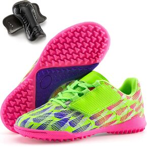 Boys Girls Soccer Cleats Indoor Turf Soccer Football Shoes Artificial Firm Ground Athletic Outdoor Youth Futsal Unisex-Child Lightweight Training Flexible Durable Comfortable Traction Breathable