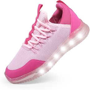YESKIS Toddler Boys Girls Light Up Shoes Lightweight Mesh Breathable Fashion Led Flashing Walking Running Sneakers for Toddler and Little Kid