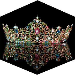 AHONEY Peach Tiara and Crown for Women, Crystal Crown Rhinestone Princess Peach Tiaras for Birthday Prom Halloween Party Accessories
