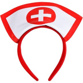 Utavu Nurse Hat Beadband مع Redcross Halloween Assume Associory الأطباء الممتاز