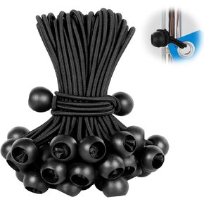 حبال Ball Bungee 4 بوصة 50 PCS TARP BUNGEE BALTS HUSKED DISTER DINPY TARP TAN DOWN للتخييم ، المأوى ، البضائع ، الأسلاك المحتجزة ، أعمدة الخيام مع مقاومة للأشعة فوق البنفسجية