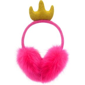 Girls Earmuffs Kids Ear Muffs in Plush Crown Design