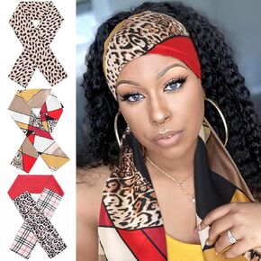 Formery Leopard Edge Scarf Brown Silk Edge Scarf Lay Edges African Satin Edge Wrap Laying Natural Hair for Black Women (3PCS)