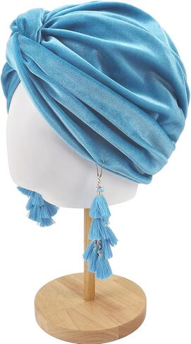 Women Turban,Cozy Polyester Velvet Turban Hats,Indian Turbans Hats Head Wraps Beanie,African Cap for Women in Saudi Arabia