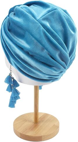 Women Turban,Cozy Polyester Velvet Turban Hats,Indian Turbans Hats Head Wraps Beanie,African Cap for Women in Saudi Arabia