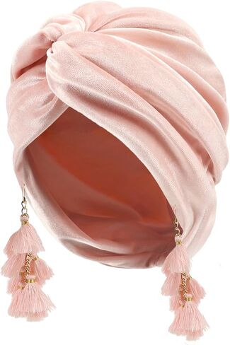 Women Turban,Cozy Polyester Velvet Turban Hats,Indian Turbans Hats Head Wraps Beanie,African Cap for Women in Saudi Arabia