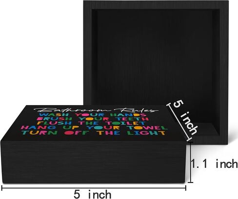 ديكور حمام الأطفال، صندوق خشبي، ديكور مكتب، ديكور صندوق حمام الأطفال الصغار، ديكور للمدرسة المنزلية، ديكور حمام قوس قزح، ديكور غرفة الحضانة، ديكور طاولة رف رياض الأطفال in Kuwait