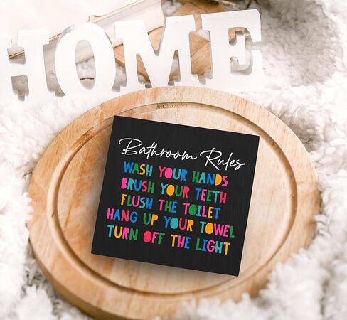 ديكور حمام الأطفال، صندوق خشبي، ديكور مكتب، ديكور صندوق حمام الأطفال الصغار، ديكور للمدرسة المنزلية، ديكور حمام قوس قزح، ديكور غرفة الحضانة، ديكور طاولة رف رياض الأطفال in Kuwait