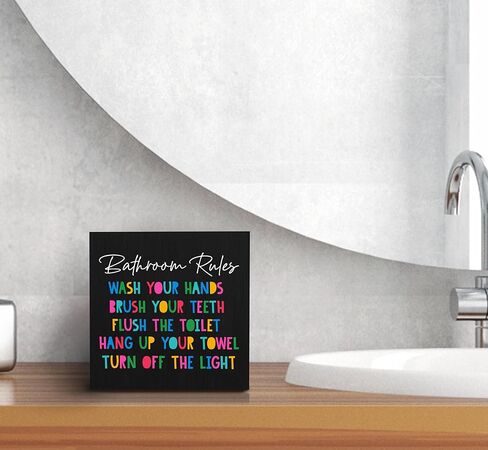 ديكور حمام الأطفال، صندوق خشبي، ديكور مكتب، ديكور صندوق حمام الأطفال الصغار، ديكور للمدرسة المنزلية، ديكور حمام قوس قزح، ديكور غرفة الحضانة، ديكور طاولة رف رياض الأطفال in Kuwait