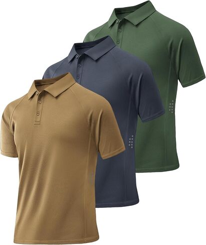 Zity 3 Pack Mens Polo قمصان قصيرة الأكمام الرطوبة الرطبة الفطرية أعمال رياضية غير رسمية القمصان الجولف للرجال in Kuwait