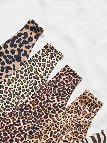 MakeMeChic Women's 6 Pack Thongs Set Leopard Print Seamless Low Rise Panties Underwear in Saudi Arabia